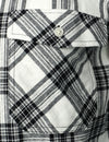 Men's Plaid Double Pocket Button Up Checkered Lapel Long Sleeve Fall Winter Shirt