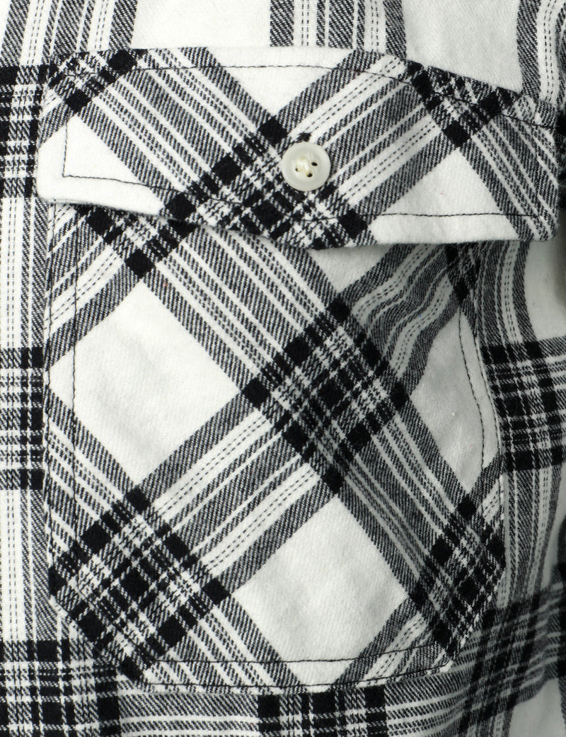 Men's Plaid Double Pocket Button Up Checkered Lapel Long Sleeve Fall Winter Shirt