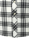 Men's Plaid Double Pocket Button Up Checkered Lapel Long Sleeve Fall Winter Shirt