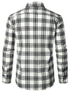 Men's Plaid Double Pocket Button Up Checkered Lapel Long Sleeve Fall Winter Shirt