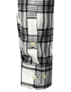 Men's Plaid Double Pocket Button Up Checkered Lapel Long Sleeve Fall Winter Shirt
