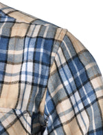 Men's Plaid Double Pocket Button Up Checkered Lapel Long Sleeve Fall Winter Shirt