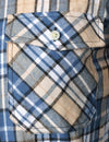 Men's Plaid Double Pocket Button Up Checkered Lapel Long Sleeve Fall Winter Shirt