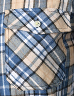 Men's Plaid Double Pocket Button Up Checkered Lapel Long Sleeve Fall Winter Shirt
