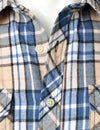 Men's Plaid Double Pocket Button Up Checkered Lapel Long Sleeve Fall Winter Shirt