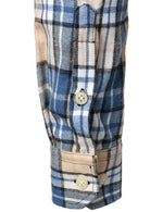 Men's Plaid Double Pocket Button Up Checkered Lapel Long Sleeve Fall Winter Shirt
