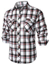 Men's Plaid Double Pocket Button Up Lapel Long Sleeve Flannel Shirt