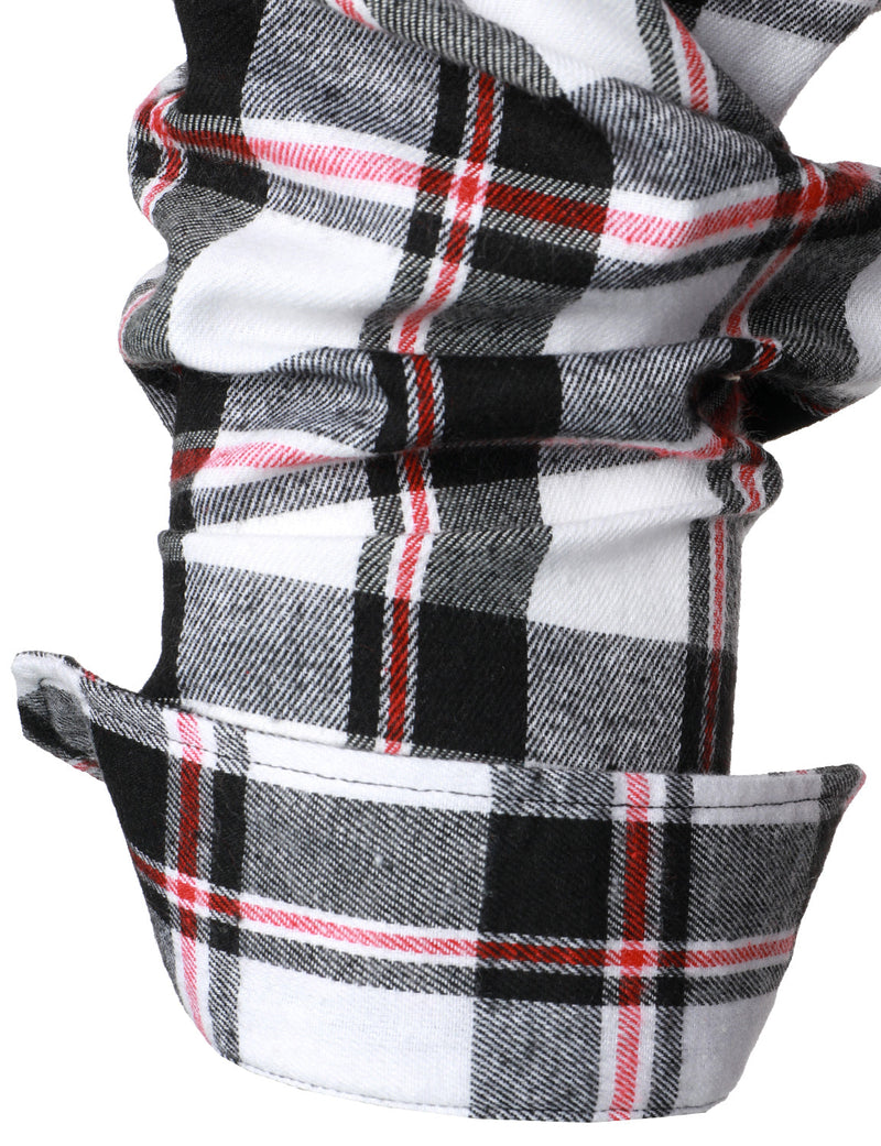 Men's Plaid Double Pocket Button Up Lapel Long Sleeve Flannel Shirt