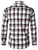 Men's Plaid Double Pocket Button Up Lapel Long Sleeve Flannel Shirt