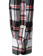 Men's Plaid Double Pocket Button Up Lapel Long Sleeve Flannel Shirt
