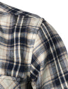 Men's Flannel Double Pocket Checkered Button Up Long Sleeve Casual Plaid Shirt