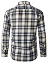 Men's Flannel Double Pocket Checkered Button Up Long Sleeve Casual Plaid Shirt