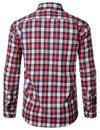 Men's Plaid Double Pocket Button Up Lapel Long Sleeve Flannel Shirt