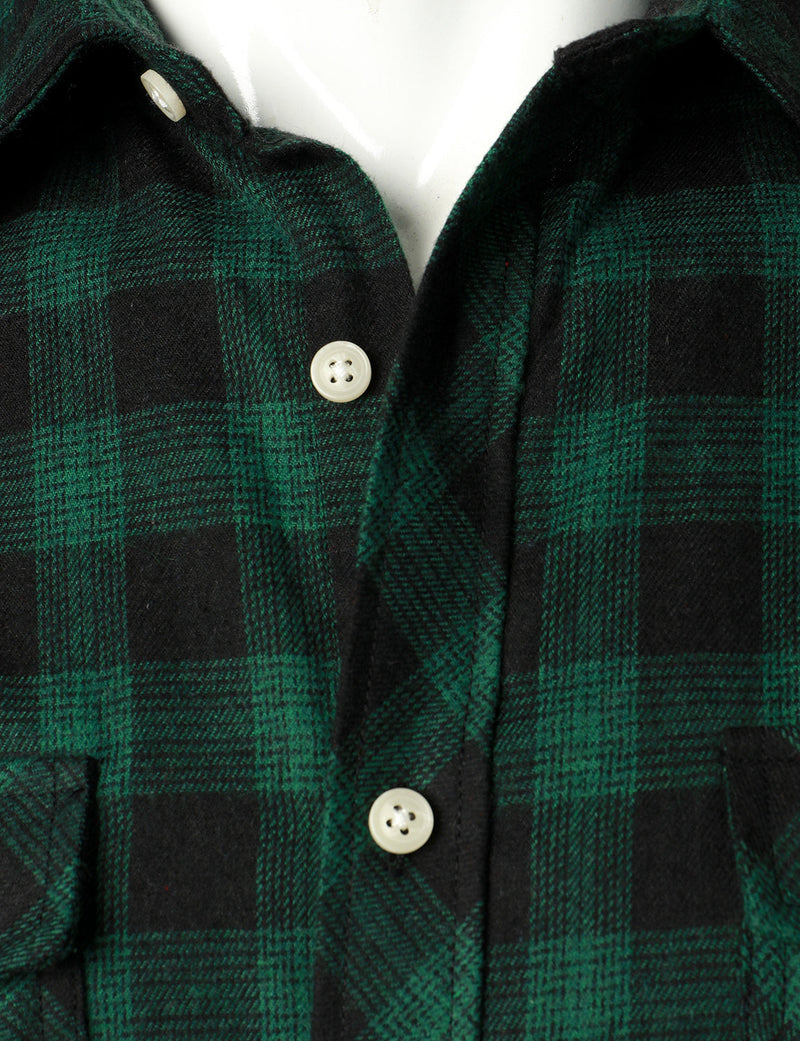 Men's Casual Plaid Double Pocket Flannel Checkered Button Up Long Sleeve Shirt
