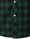 Men's Casual Plaid Double Pocket Flannel Checkered Button Up Long Sleeve Shirt