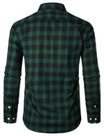 Men's Casual Plaid Double Pocket Flannel Checkered Button Up Long Sleeve Shirt