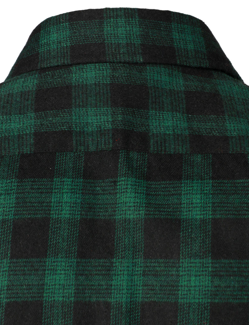 Men's Casual Plaid Double Pocket Flannel Checkered Button Up Long Sleeve Shirt