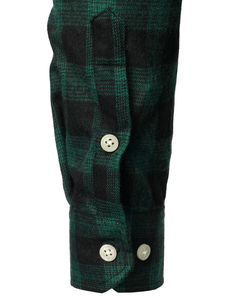 Men's Casual Plaid Double Pocket Flannel Checkered Button Up Long Sleeve Shirt