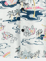 Men's Casual Hawaiian Cotton Print Short Sleeve Shirt