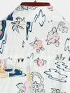 Men's Casual Hawaiian Cotton Print Short Sleeve Shirt