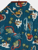 Men's Casual Hawaiian Cotton Print Short Sleeve Shirt