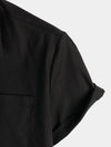 Men's Solid Color Linen Cotton Pocket Casual Button Short Sleeve Shirt