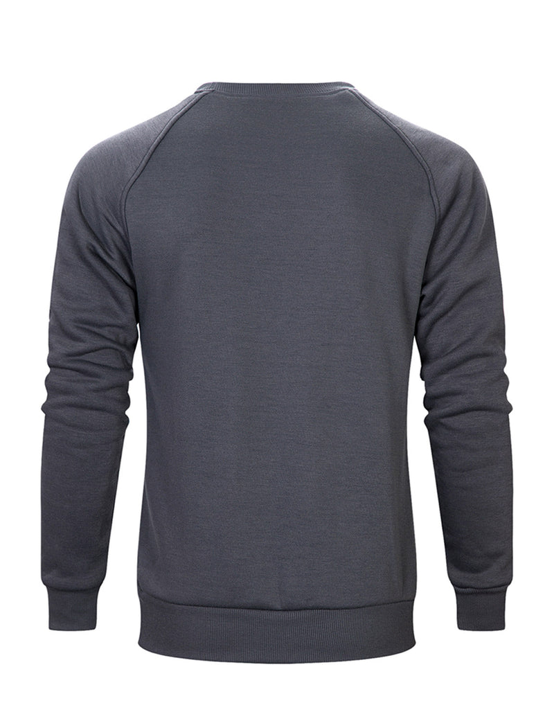 Men's Casual Classic Solid Long Sleeve Fall Winter Sweatshirt