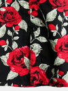 Men's Casual Holiday Rose Print Cotton Shirt