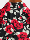 Men's Casual Holiday Rose Print Cotton Shirt