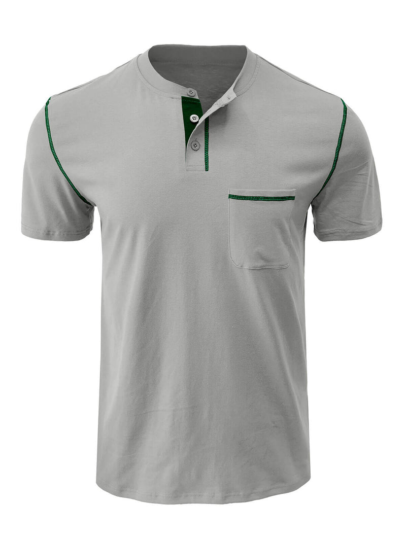 Men's Casual Summer Solid Color Pocket Short Sleeve T-Shirt
