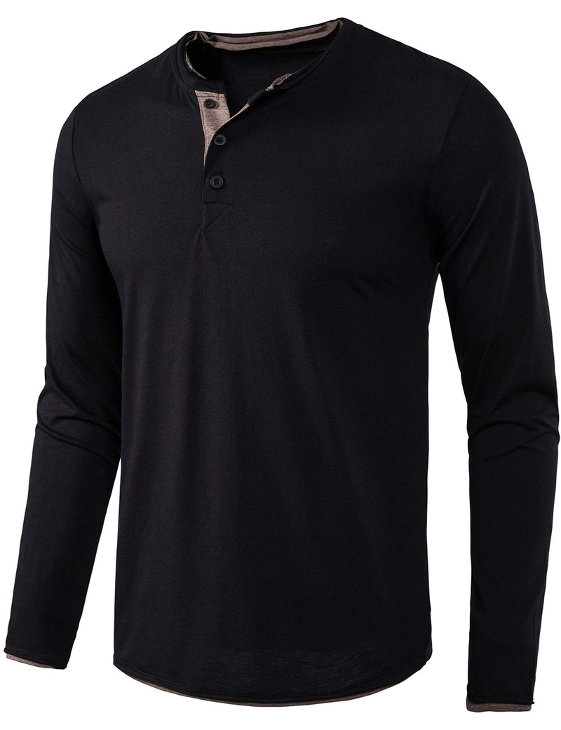 Men's Casual Solid Color Long Sleeve T-shirt