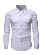 Men's Solid Color Casual Tuxedo Banquet Long Sleeve Dress Shirt
