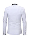 Men's Stand Collar Long Sleeve Button Up Slim Fit Casual Shirt
