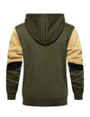 Men's Casual Color Block Long Sleeve Full-Zip Hoodie Zip Sweatshirt