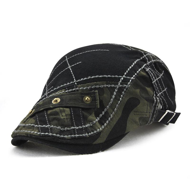 Men's Cotton Camouflage Stitching Design Beret