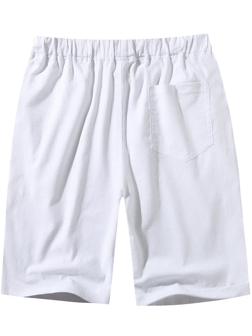 Men's Casual Solid Color Breathable Cotton Shorts
