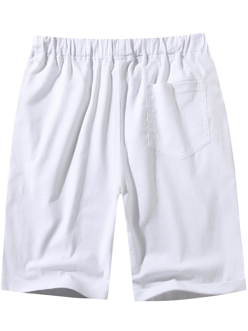 Men's Casual Solid Color Breathable Cotton Shorts