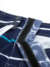 Men's Casual Striped Flat Waist Hawaiian Shorts Summer Beach Boardshorts