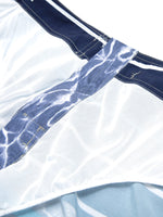 Men's Casual Striped Flat Waist Hawaiian Shorts Summer Beach Boardshorts