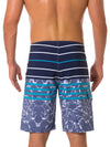 Men's Casual Striped Flat Waist Hawaiian Shorts Summer Beach Boardshorts