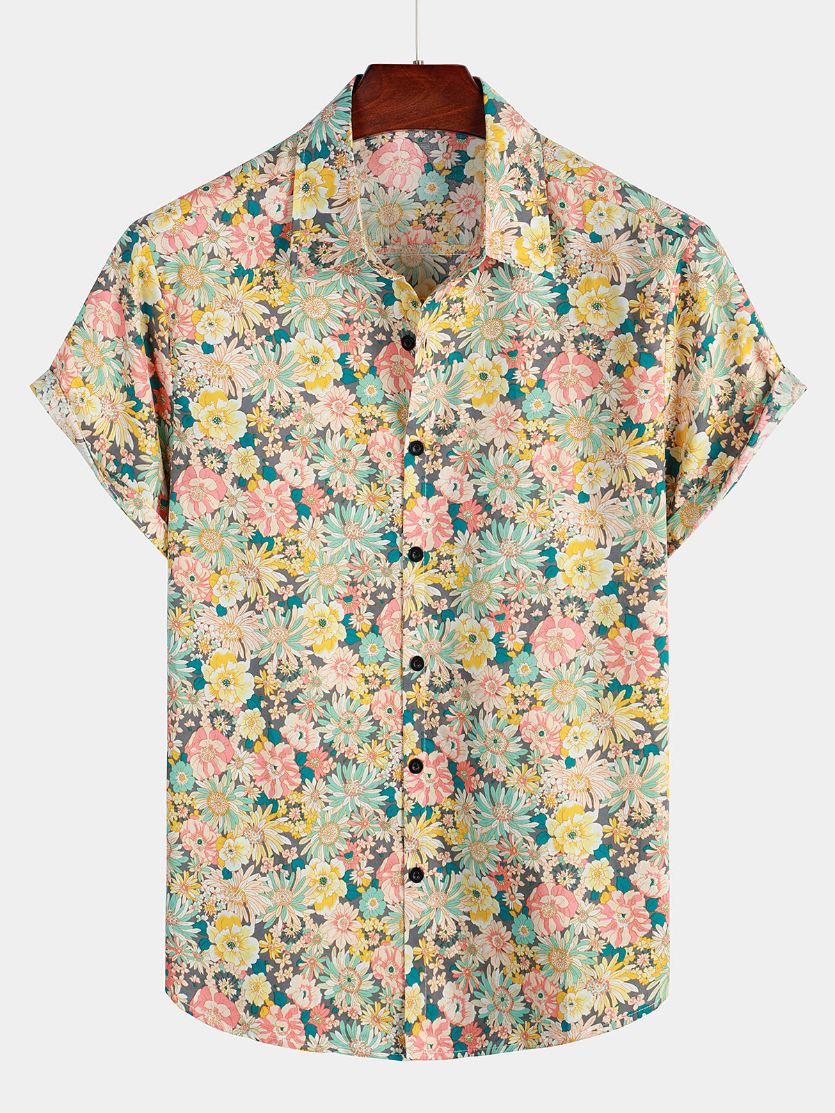 Men's Floral Cotton Tropical Hawaiian Mystery Machine Short Sleeve Shirt