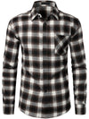 Men's Button Up Regular Fit Long Sleeve Plaid Flannel Casual Shirts