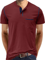 Men's Casual Summer Solid Color Pocket Short Sleeve T-Shirt