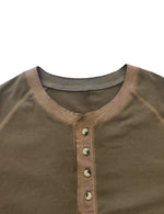 Men's Henry Collar Casual  Solid Color Long Sleeve T-Shirt