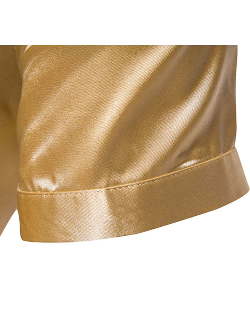 Men's Solid Color Summer Party Short Sleeve Shirt