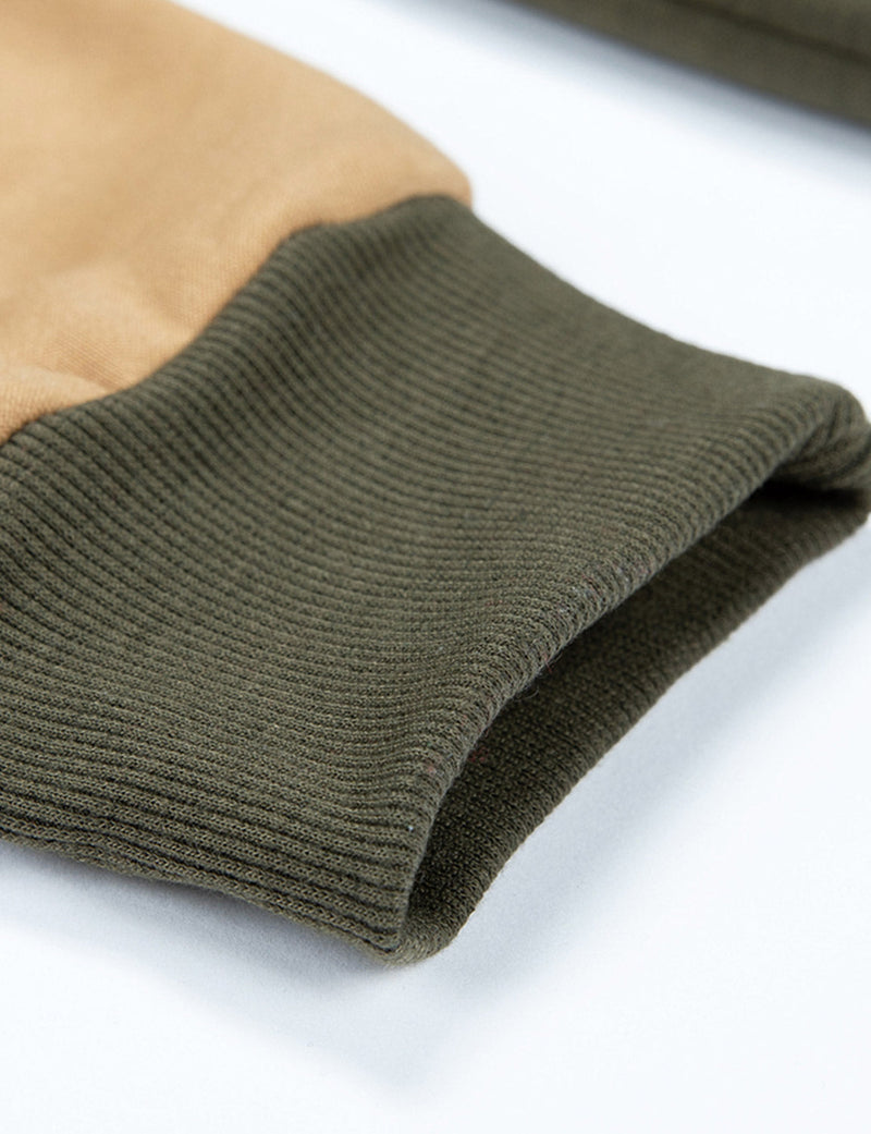 Men's Color Block Long Sleeve Casual Fall Winter Full-Zip Hoodie Zip Sweatshirt