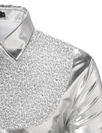 Men's Button Up Luxury Shiny Tuxedo Party Costume Long Sleeve Dress Shirt