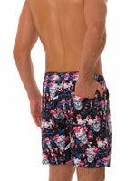 Men's Summer Skull Print Casual Beach Holiday Shorts Swimming Trunks