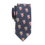 Men's Santa Claus Xmas Holiday Navy Blue Christmas Tie