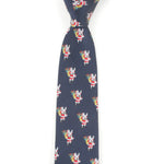 Men's Santa Claus Xmas Holiday Navy Blue Christmas Tie